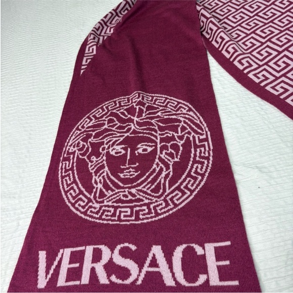 Versace Fuchsia and Light Pink Medusa Scarf - Picture 4 of 8